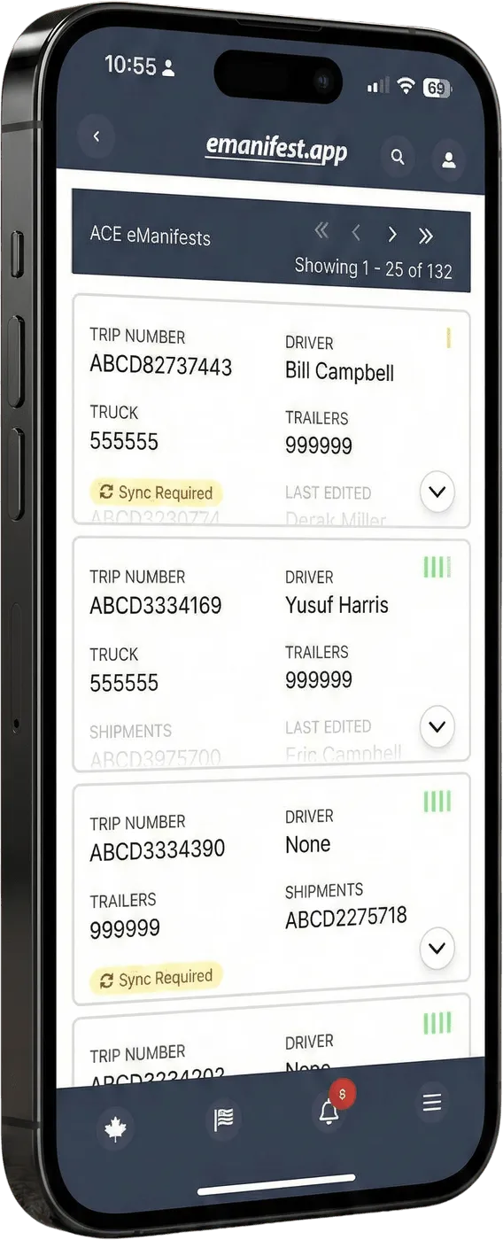 eManifest App Screenshot